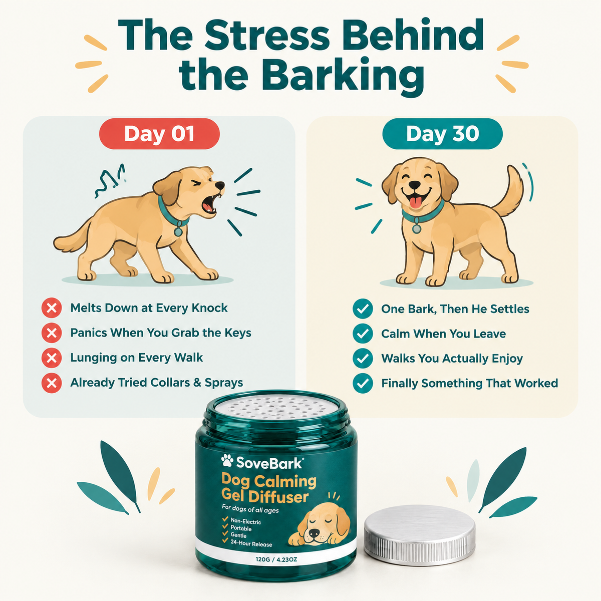 Day 1 vs day 30: the stress behind the barking