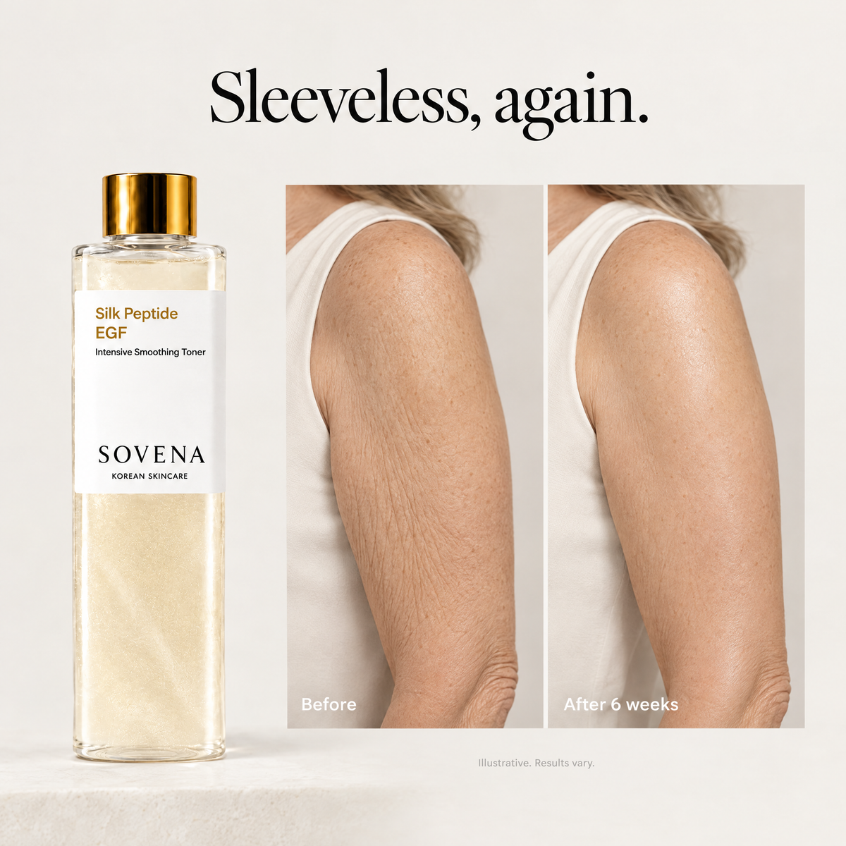 Sleeveless, again - arms before and after