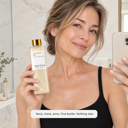 Neck, chest, arms. One bottle.