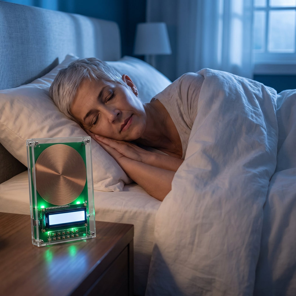 Woman sleeping next to SoveWave